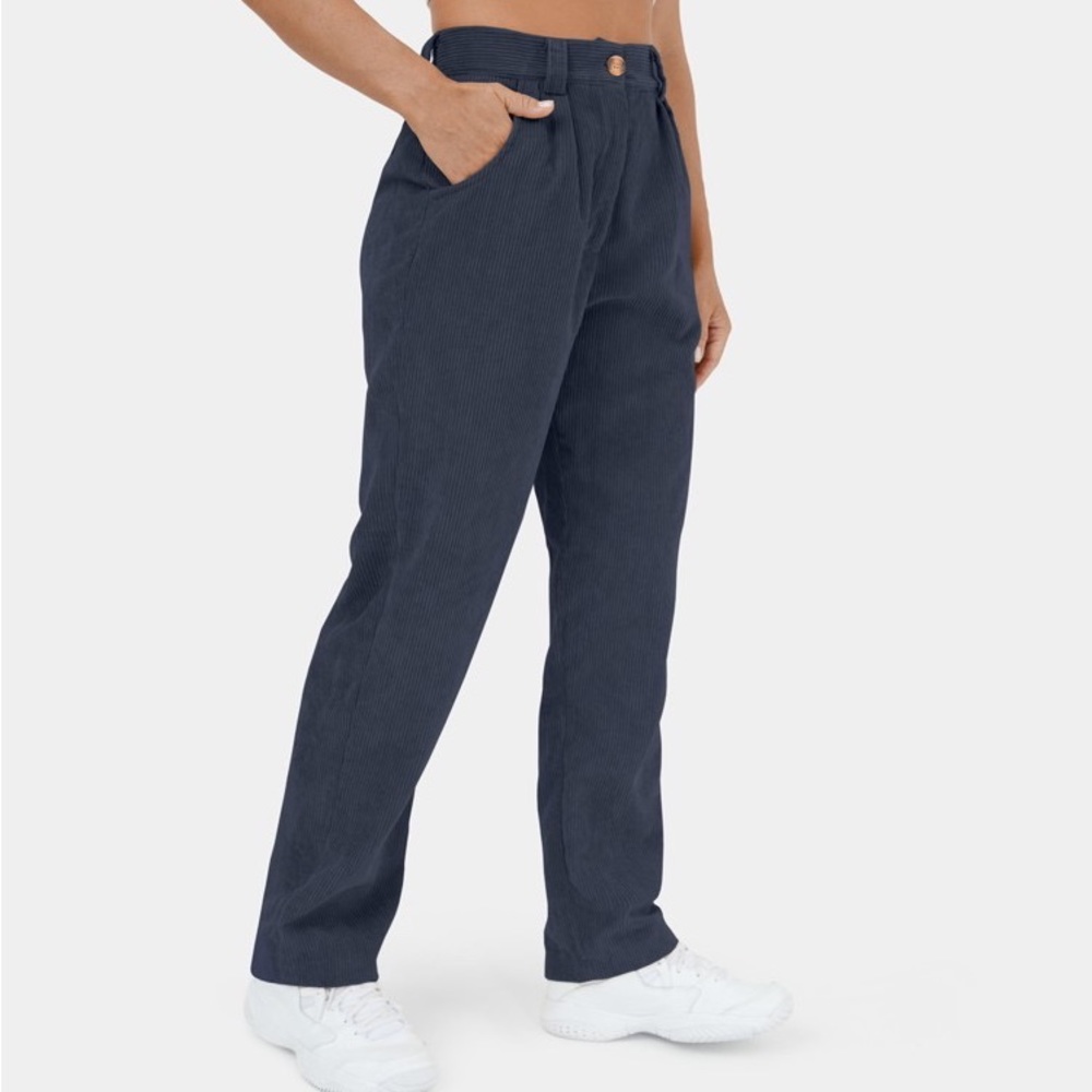 NWT Halara Mid Rise Button Zipper Corduroy Casual Pants